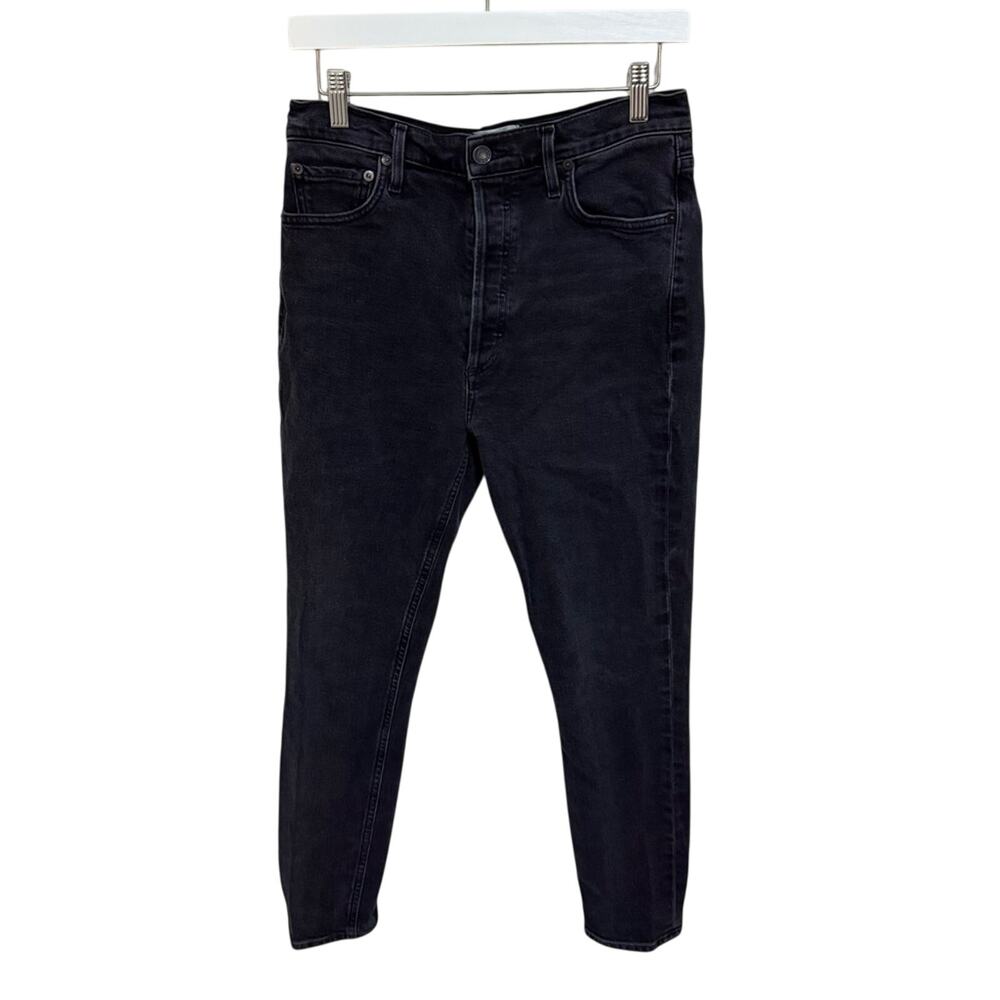 Agolde High Rise Skinny Jeans Washed Black Size 29